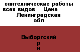 сантехнические работы всех видов. › Цена ­ 100 - Ленинградская обл., Выборгский р-н, Выборг г. Строительство и ремонт » Услуги   